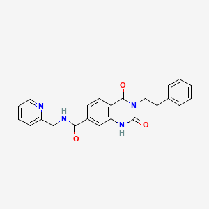 molecular formula C23H20N4O3 B2401764 2,4-dioxo-3-(2-phenylethyl)-N-(pyridin-2-ylmethyl)-1,2,3,4-tetrahydroquinazoline-7-carboxamide CAS No. 892278-55-6