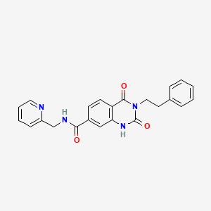 2,4-dioxo-3-(2-phenylethyl)-N-(pyridin-2-ylmethyl)-1,2,3,4-tetrahydroquinazoline-7-carboxamide