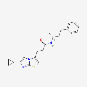 molecular formula C21H25N3OS B2401773 3-(6-cyclopropylimidazo[2,1-b]thiazol-3-yl)-N-(4-phenylbutan-2-yl)propanamide CAS No. 1334372-96-1