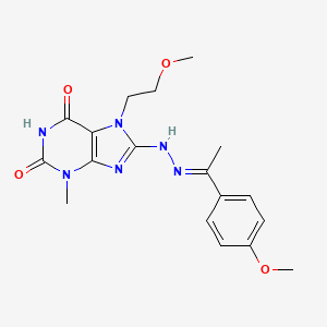 7-(2-methoxyethyl)-8-[(2E)-2-[1-(4-methoxyphenyl)ethylidene]hydrazinyl]-3-methylpurine-2,6-dione