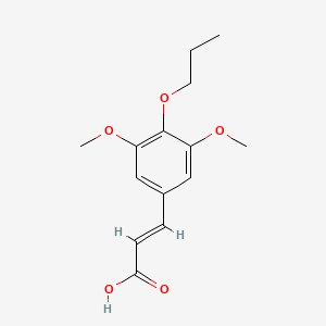 molecular formula C14H18O5 B2401778 3-(3,5-Dimethoxy-4-propoxyphenyl)prop-2-enoic acid CAS No. 1158111-59-1