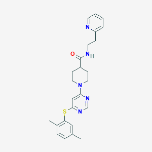 molecular formula C25H29N5OS B2401784 1-(6-((2,5-二甲苯基)硫)嘧啶-4-基)-N-(2-(吡啶-2-基)乙基)哌啶-4-甲酰胺 CAS No. 1251573-59-7