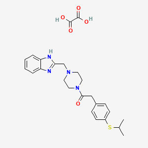 molecular formula C25H30N4O5S B2401786 1-(4-((1H-benzo[d]imidazol-2-yl)methyl)piperazin-1-yl)-2-(4-(isopropylthio)phenyl)ethanone oxalate CAS No. 1351612-68-4