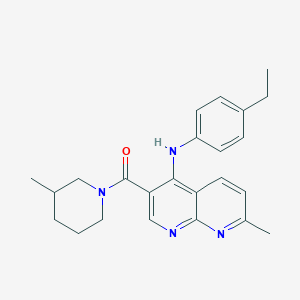(4-((4-Ethylphenyl)amino)-7-methyl-1,8-naphthyridin-3-yl)(3-methylpiperidin-1-yl)methanone