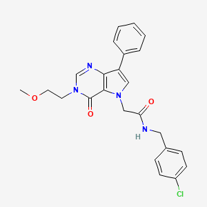 molecular formula C24H23ClN4O3 B2401794 N-(4-chlorobenzyl)-2-[3-(2-methoxyethyl)-4-oxo-7-phenyl-3,4-dihydro-5H-pyrrolo[3,2-d]pyrimidin-5-yl]acetamide CAS No. 1251611-69-4