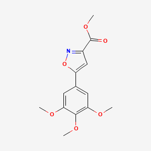 molecular formula C14H15NO6 B2401797 Methyl 5-(3,4,5-trimethoxyphenyl)isoxazole-3-carboxylate CAS No. 1416981-40-2
