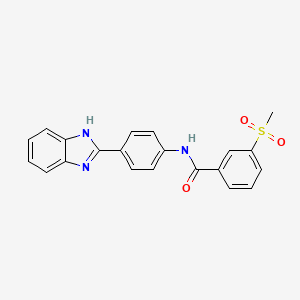 molecular formula C21H17N3O3S B2401801 N-[4-(1H-1,3-benzodiazol-2-yl)phenyl]-3-methanesulfonylbenzamide CAS No. 896290-08-7