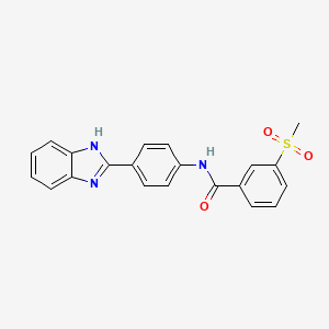 molecular formula C21H17N3O3S B2401801 N-[4-(1H-benzimidazol-2-yl)phenyl]-3-methylsulfonylbenzamide CAS No. 896290-08-7
