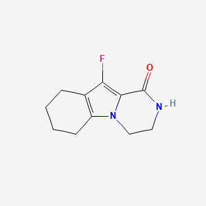 molecular formula C11H13FN2O B2401806 10-Fluoro-3,4,6,7,8,9-hexahydropyrazino[1,2-a]indol-1(2H)-one CAS No. 1433990-26-1
