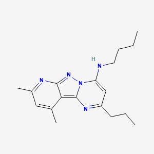 molecular formula C18H25N5 B2401807 N-butyl-8,10-dimethyl-2-propylpyrido[2',3':3,4]pyrazolo[1,5-a]pyrimidin-4-amine CAS No. 890623-37-7