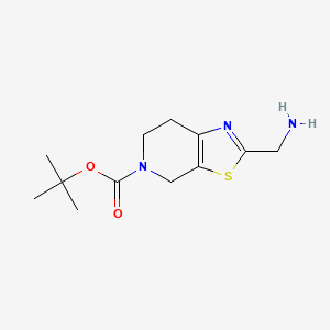 molecular formula C12H19N3O2S B2401810 Tert-butyl 2-(aminomethyl)-6,7-dihydro-4H-[1,3]thiazolo[5,4-c]pyridine-5-carboxylate CAS No. 1211590-88-3
