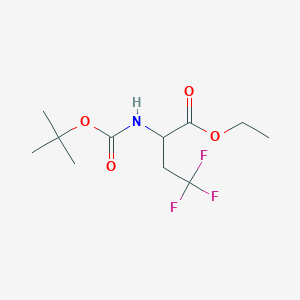 molecular formula C11H18F3NO4 B2401811 Ethyl 2-(tert-butoxycarbonylamino)-4,4,4-trifluoro-butanoate CAS No. 2322231-10-5