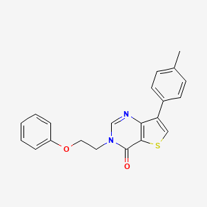 molecular formula C21H18N2O2S B2401812 7-(4-methylphenyl)-3-(2-phenoxyethyl)thieno[3,2-d]pyrimidin-4(3H)-one CAS No. 1207041-91-5
