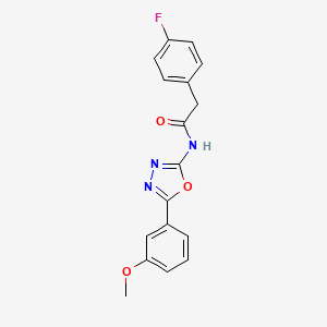 molecular formula C17H14FN3O3 B2401817 2-(4-fluorophenyl)-N-(5-(3-methoxyphenyl)-1,3,4-oxadiazol-2-yl)acetamide CAS No. 941983-95-5