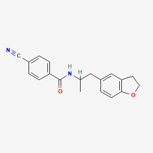 molecular formula C19H18N2O2 B2401818 4-cyano-N-(1-(2,3-dihydrobenzofuran-5-yl)propan-2-yl)benzamide CAS No. 2034514-98-0