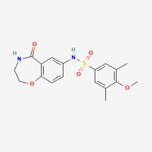 4-methoxy-3,5-dimethyl-N-(5-oxo-2,3,4,5-tetrahydrobenzo[f][1,4]oxazepin-7-yl)benzenesulfonamide