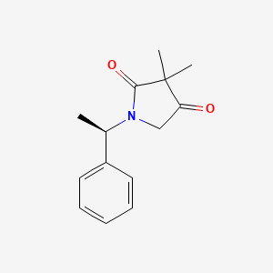 molecular formula C14H17NO2 B2401825 3,3-dimethyl-1-[(1R)-1-phenylethyl]pyrrolidine-2,4-dione CAS No. 145704-80-9