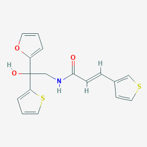molecular formula C17H15NO3S2 B2401826 (E)-N-(2-(furan-2-yl)-2-hydroxy-2-(thiophen-2-yl)ethyl)-3-(thiophen-3-yl)acrylamide CAS No. 2035001-90-0