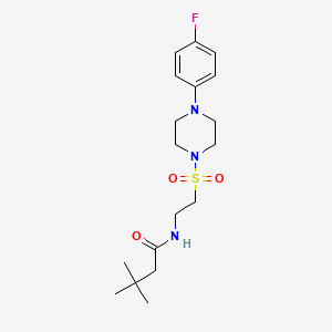 N-(2-((4-(4-fluorophenyl)piperazin-1-yl)sulfonyl)ethyl)-3,3-dimethylbutanamide
