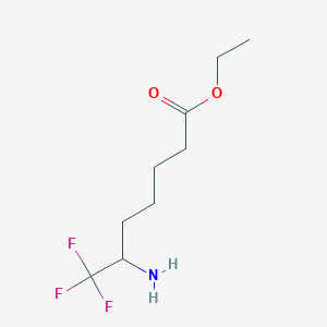 molecular formula C9H16F3NO2 B2401844 Ethyl 6-amino-7,7,7-trifluoroheptanoate CAS No. 2287345-03-1