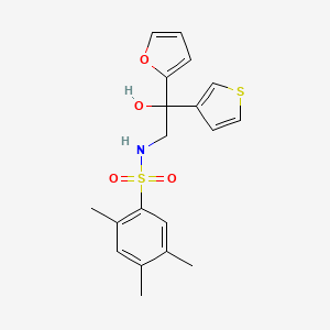 molecular formula C19H21NO4S2 B2401845 N-(2-(furan-2-yl)-2-hydroxy-2-(thiophen-3-yl)ethyl)-2,4,5-trimethylbenzenesulfonamide CAS No. 2034483-52-6