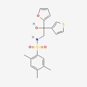 N-(2-(furan-2-yl)-2-hydroxy-2-(thiophen-3-yl)ethyl)-2,4,5-trimethylbenzenesulfonamide