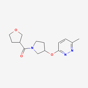 molecular formula C14H19N3O3 B2401846 (3-((6-Methylpyridazin-3-yl)oxy)pyrrolidin-1-yl)(tetrahydrofuran-3-yl)methanone CAS No. 2034501-69-2