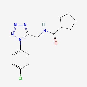 N-((1-(4-chlorophenyl)-1H-tetrazol-5-yl)methyl)cyclopentanecarboxamide