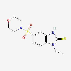 molecular formula C13H17N3O3S2 B2401869 1-ethyl-5-(morpholin-4-ylsulfonyl)-1H-benzimidazole-2-thiol CAS No. 733030-44-9