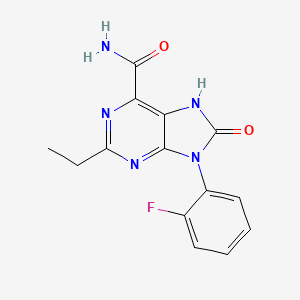 molecular formula C14H12FN5O2 B2401871 2-ethyl-9-(2-fluorophenyl)-8-oxo-8,9-dihydro-7H-purine-6-carboxamide CAS No. 899970-63-9