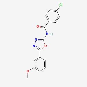 molecular formula C16H12ClN3O3 B2401872 4-chloro-N-(5-(3-methoxyphenyl)-1,3,4-oxadiazol-2-yl)benzamide CAS No. 865286-21-1