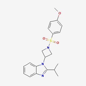 molecular formula C20H23N3O3S B2401876 1-[1-(4-Methoxyphenyl)sulfonylazetidin-3-yl]-2-propan-2-ylbenzimidazole CAS No. 2415527-02-3