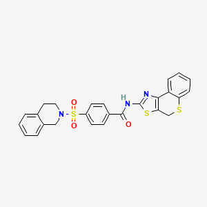 molecular formula C26H21N3O3S3 B2401880 4-((3,4-二氢异喹啉-2(1H)-基)磺酰基)-N-(4H-噻吩并[4,3-d]噻唑-2-基)苯甲酰胺 CAS No. 681233-67-0