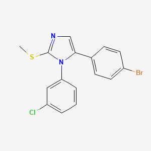 molecular formula C16H12BrClN2S B2401885 5-(4-bromophenyl)-1-(3-chlorophenyl)-2-(methylthio)-1H-imidazole CAS No. 1226444-04-7