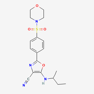 molecular formula C18H22N4O4S B2401888 5-(Sec-butylamino)-2-(4-(morpholinosulfonyl)phenyl)oxazole-4-carbonitrile CAS No. 941244-14-0