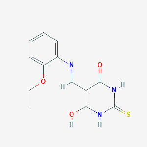 molecular formula C13H13N3O3S B2401892 5-(((2-ethoxyphenyl)amino)methylene)-2-thioxodihydropyrimidine-4,6(1H,5H)-dione CAS No. 1021228-63-6