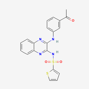 molecular formula C20H16N4O3S2 B2401902 N-(3-((3-acetylphenyl)amino)quinoxalin-2-yl)thiophene-2-sulfonamide CAS No. 573694-90-3