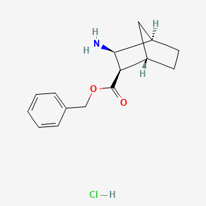 molecular formula C15H20ClNO2 B2401904 苄基(1S,2R,3S,4R)-3-氨基双环[2.2.1]庚烷-2-羧酸盐；盐酸盐 CAS No. 2503155-25-5