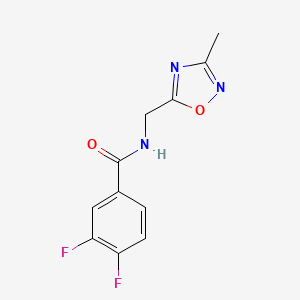 molecular formula C11H9F2N3O2 B2401910 3,4-difluoro-N-((3-methyl-1,2,4-oxadiazol-5-yl)methyl)benzamide CAS No. 1234981-40-8