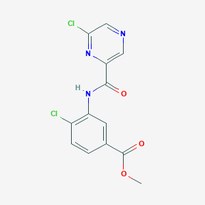 molecular formula C13H9Cl2N3O3 B2401914 Methyl 4-chloro-3-(6-chloropyrazine-2-amido)benzoate CAS No. 1808694-31-6
