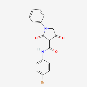 molecular formula C17H13BrN2O3 B2401915 N-(4-bromophenyl)-2,4-dioxo-1-phenylpyrrolidine-3-carboxamide CAS No. 823823-55-8