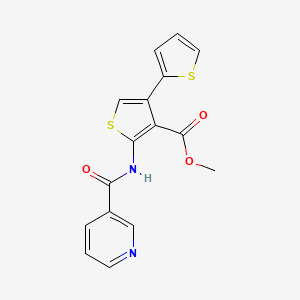 molecular formula C16H12N2O3S2 B2401922 METHYL 5'-(PYRIDINE-3-AMIDO)-[2,3'-BITHIOPHENE]-4'-CARBOXYLATE CAS No. 496027-97-5