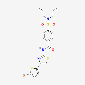 molecular formula C20H22BrN3O3S3 B2401931 N-[4-(5-bromothiophen-2-yl)-1,3-thiazol-2-yl]-4-(dipropylsulfamoyl)benzamide CAS No. 391229-42-8
