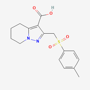 2-{[(4-Methylphenyl)sulfonyl]methyl}-4,5,6,7-tetrahydropyrazolo[1,5-a]pyridine-3-carboxylic acid