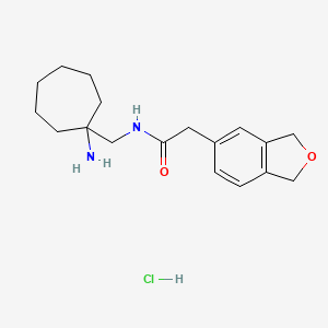 molecular formula C18H27ClN2O2 B2401944 N-[(1-Aminocycloheptyl)methyl]-2-(1,3-dihydro-2-benzofuran-5-yl)acetamide;hydrochloride CAS No. 2418721-81-8
