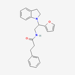 N-(2-(furan-2-yl)-2-(indolin-1-yl)ethyl)-3-phenylpropanamide
