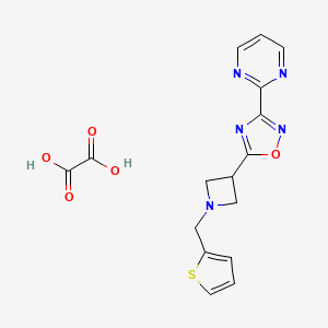 3-(Pyrimidin-2-yl)-5-(1-(thiophen-2-ylmethyl)azetidin-3-yl)-1,2,4-oxadiazole oxalate