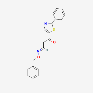 (3E)-3-{[(4-methylphenyl)methoxy]imino}-1-(2-phenyl-1,3-thiazol-5-yl)propan-1-one