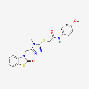 N-(4-methoxyphenyl)-2-((4-methyl-5-((2-oxobenzo[d]thiazol-3(2H)-yl)methyl)-4H-1,2,4-triazol-3-yl)thio)acetamide