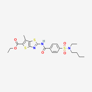 ethyl 2-(4-(N-butyl-N-ethylsulfamoyl)benzamido)-6-methylthieno[2,3-d]thiazole-5-carboxylate